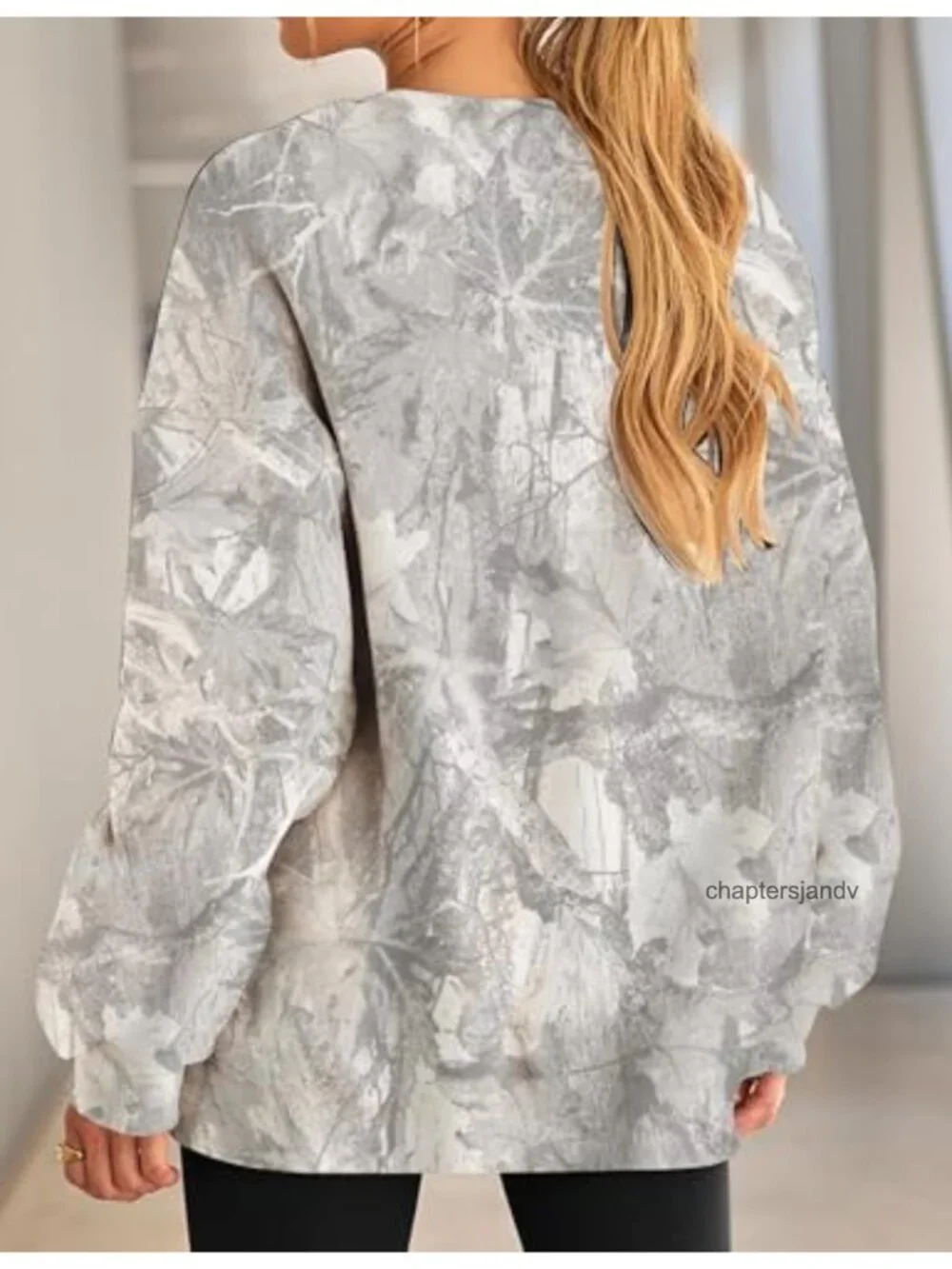 Womens Camo Sweatshirt Oversized Maple Leaf Graphic Crewneck Long Sleeve Fall